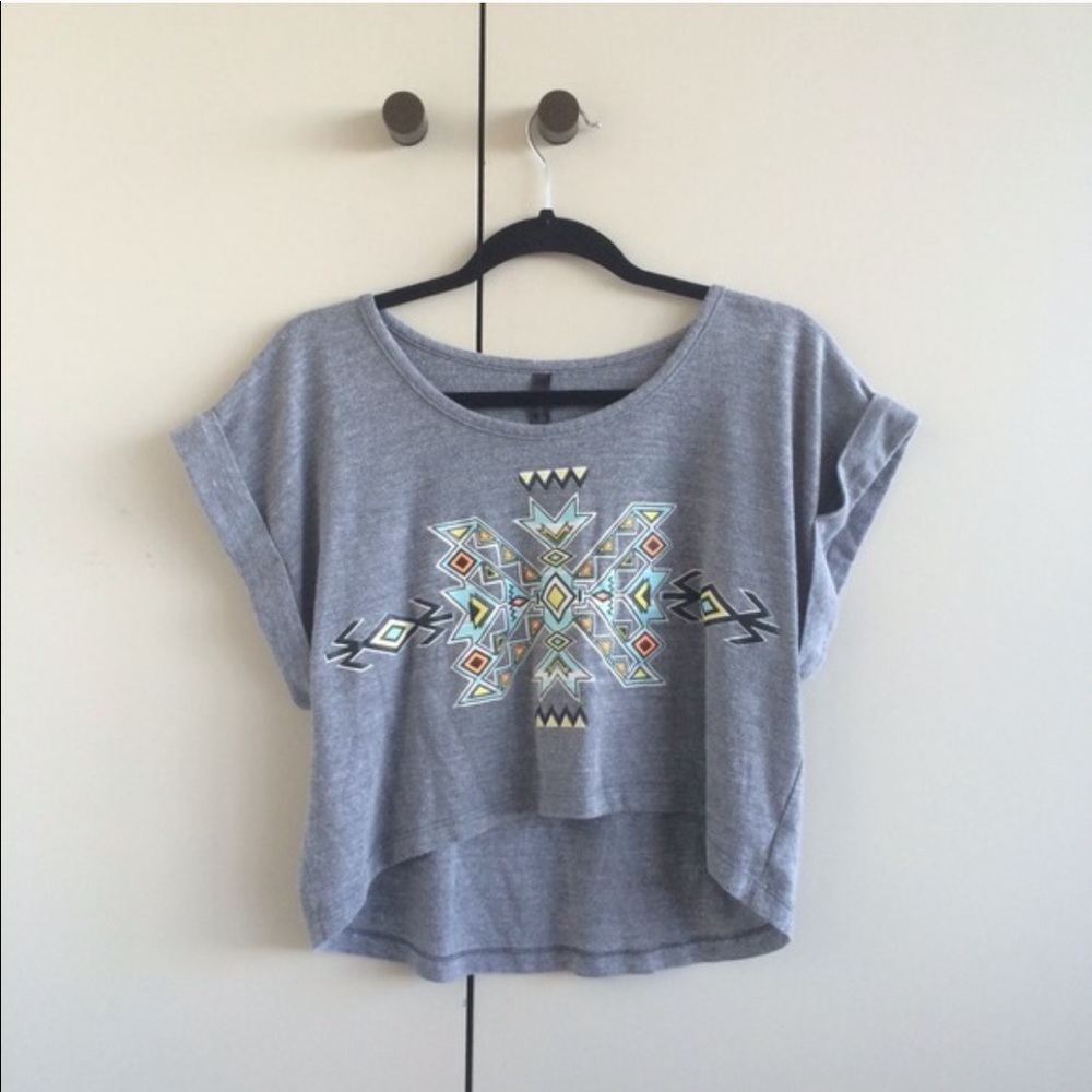 Neon tribal crop top